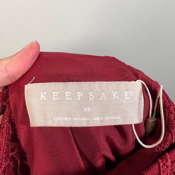 Keepsake Uplifted Midi Dress Size XS Burnt Red Lace Formal Event Wedding Guest - Picture 4 of 13